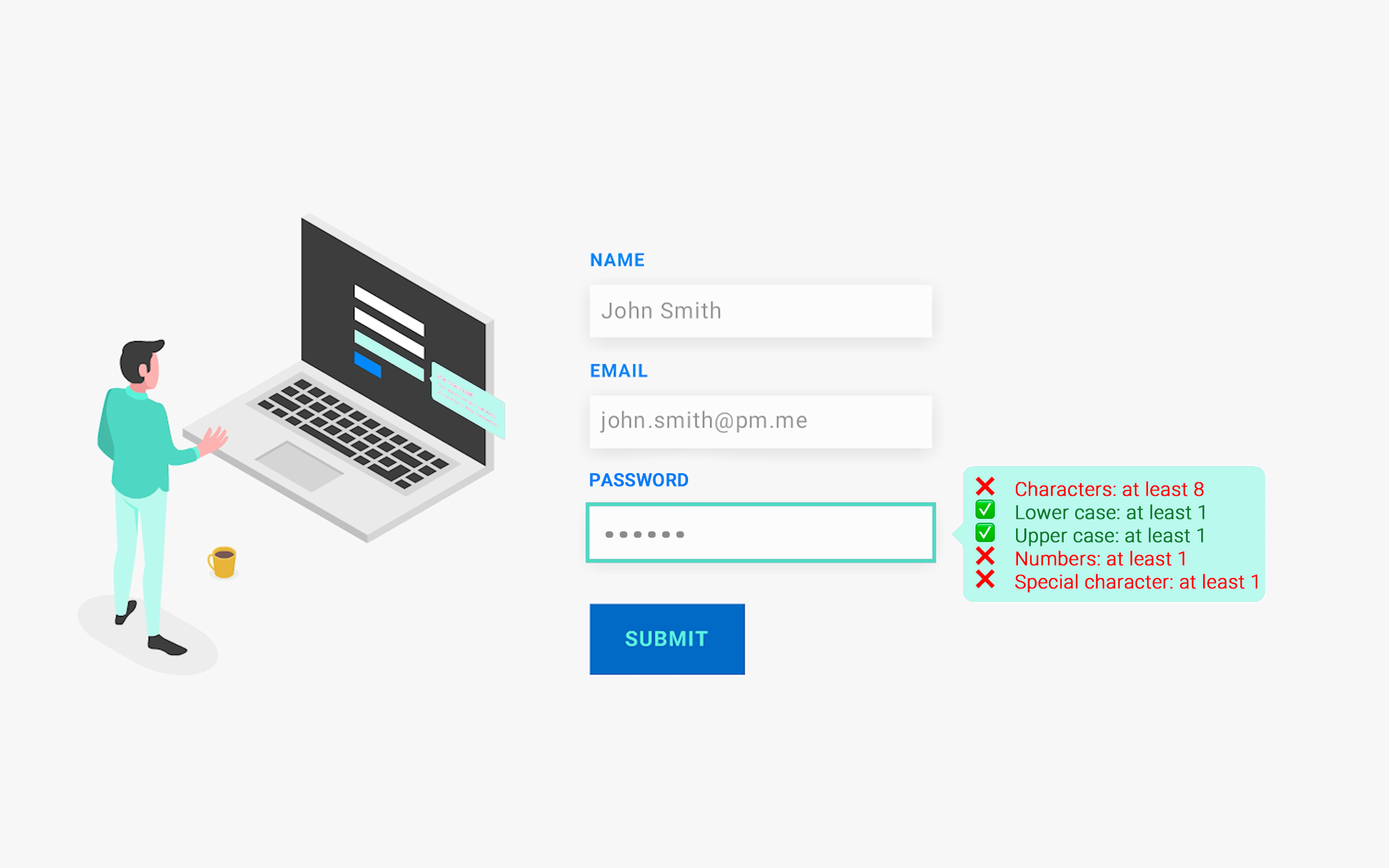 Smart tooltip password